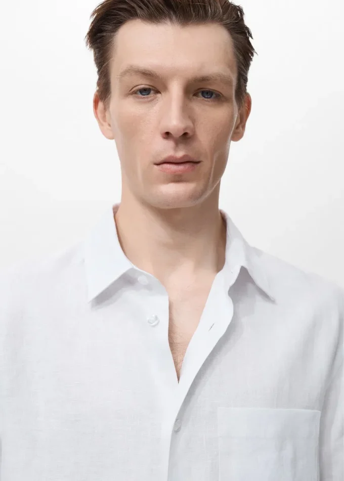 Camicia 100% lino con taschino Camicia 100% lino con taschino