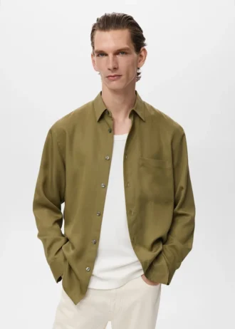 Camicia 100% lyocell con taschino