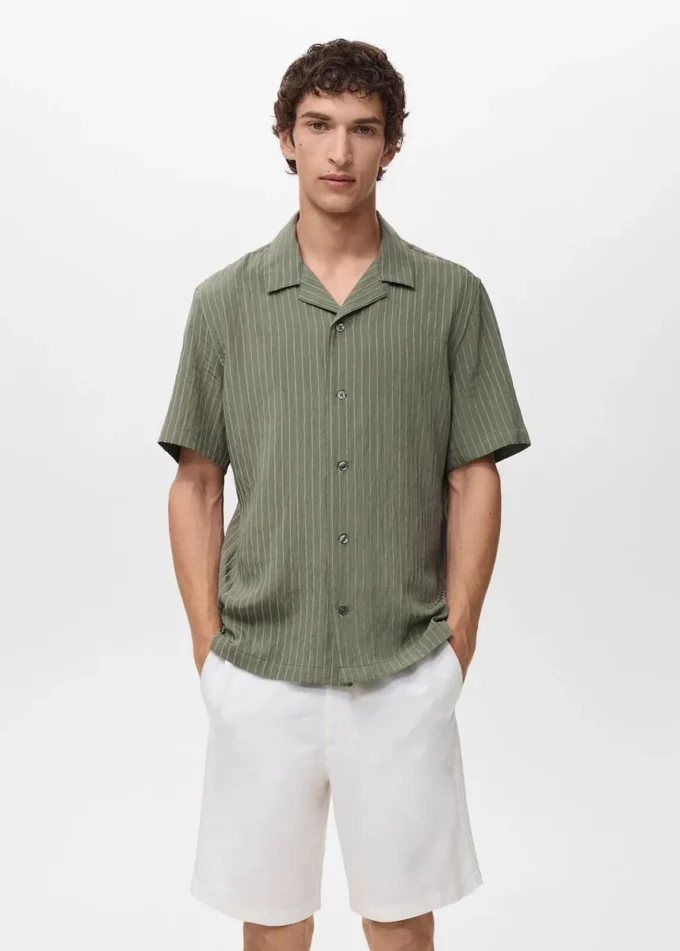 Camicia a maniche corte a righe