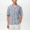 Camicia a maniche corte in cotone a righe Camicia a maniche corte in cotone a righe