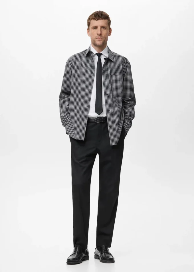 Camicia a quadri in cotone 100% dalla vestibilità morbida Camicia a quadri in cotone 100% dalla vestibilità morbida