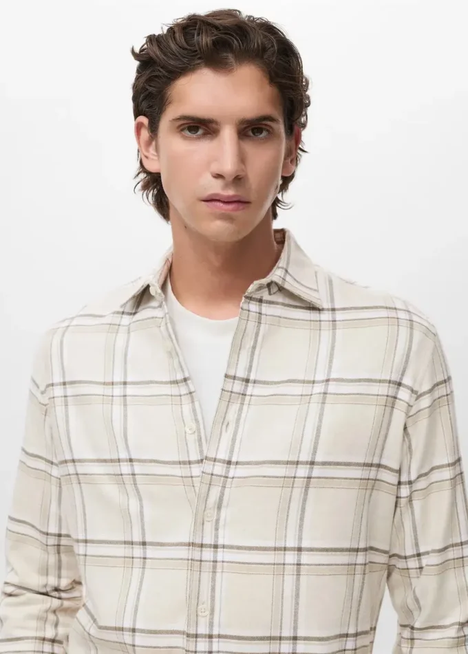 Camicia a quadri in flanella 100% cotone