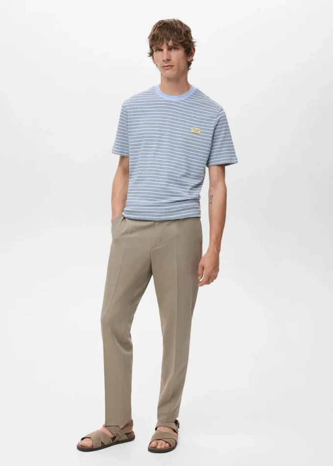 Camicia a righe 100% cotone dalla vestibilità regolare