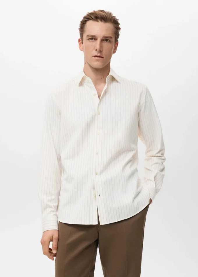 Camicia a righe regular fit 100% cotone Camicia a righe regular fit 100% cotone