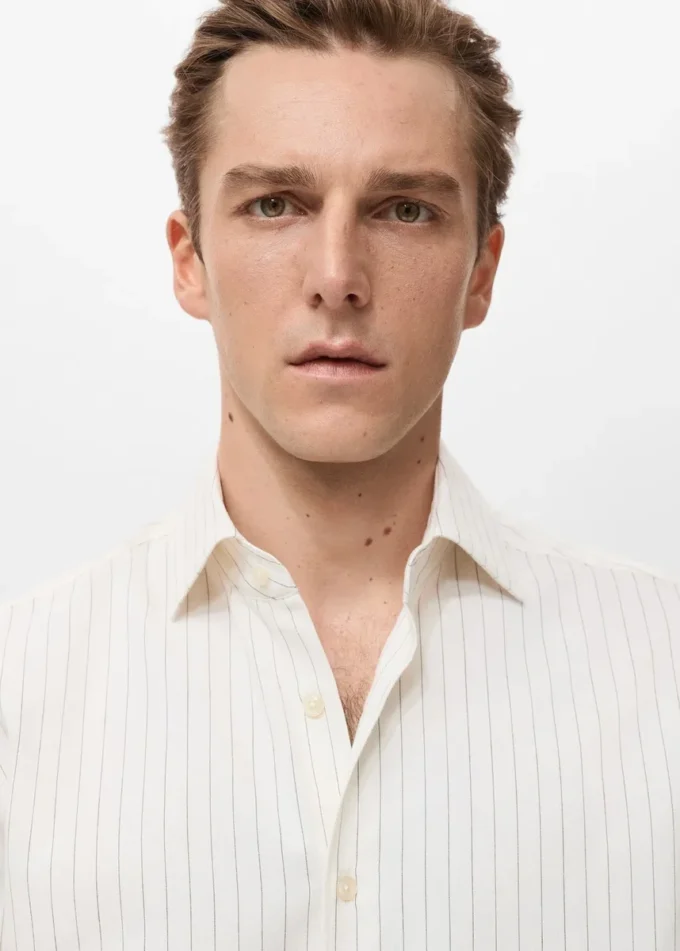 Camicia a righe regular fit 100% cotone Camicia a righe regular fit 100% cotone