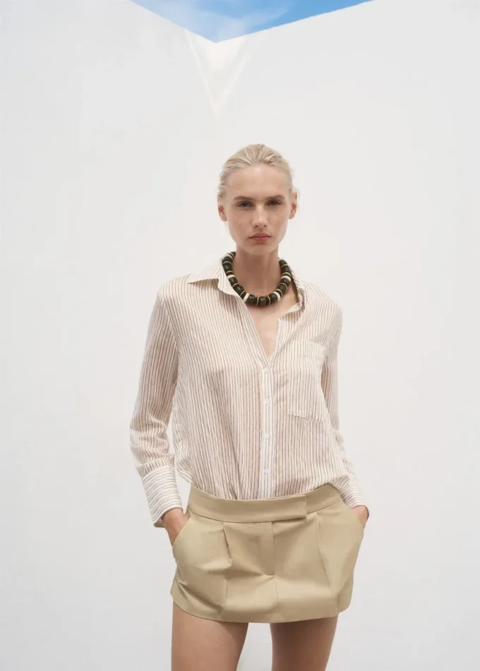 Camicia a righe semitrasparente Camicia a righe semitrasparente