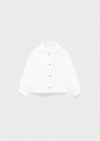 Camicia con colletto alla coreana e effetto stropicciato