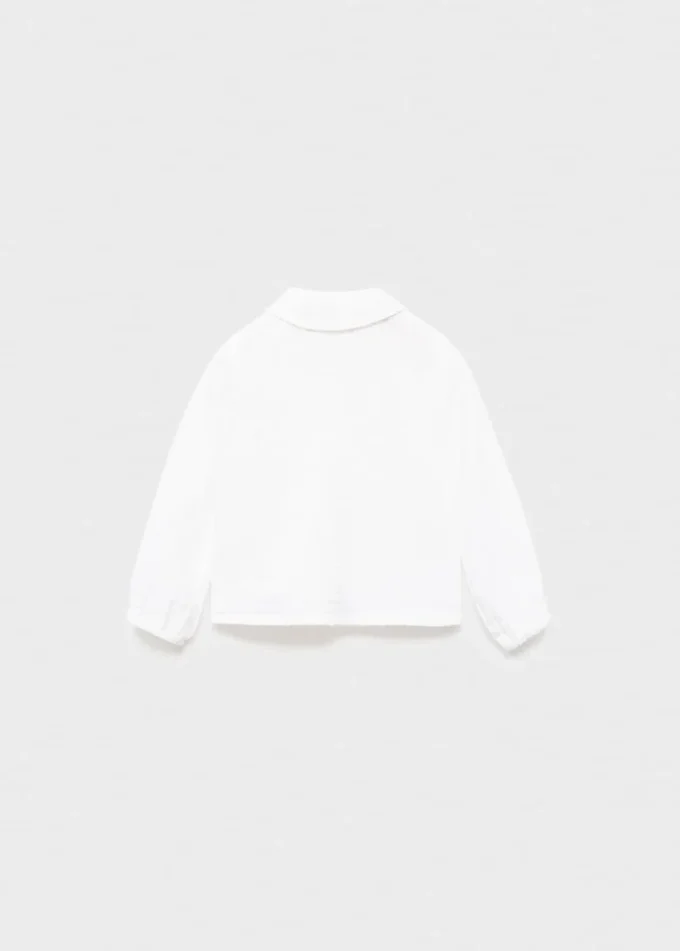 Camicia con colletto alla coreana e effetto stropicciato Camicia con colletto alla coreana e effetto stropicciato