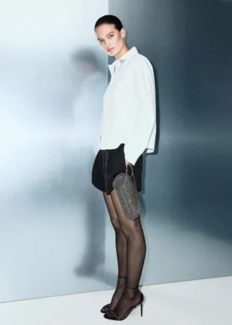 Camicia con dettagli in cristallo