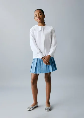 Camicia con doppio colletto alla coreana