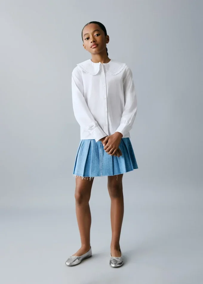 Camicia con doppio colletto alla coreana Camicia con doppio colletto alla coreana