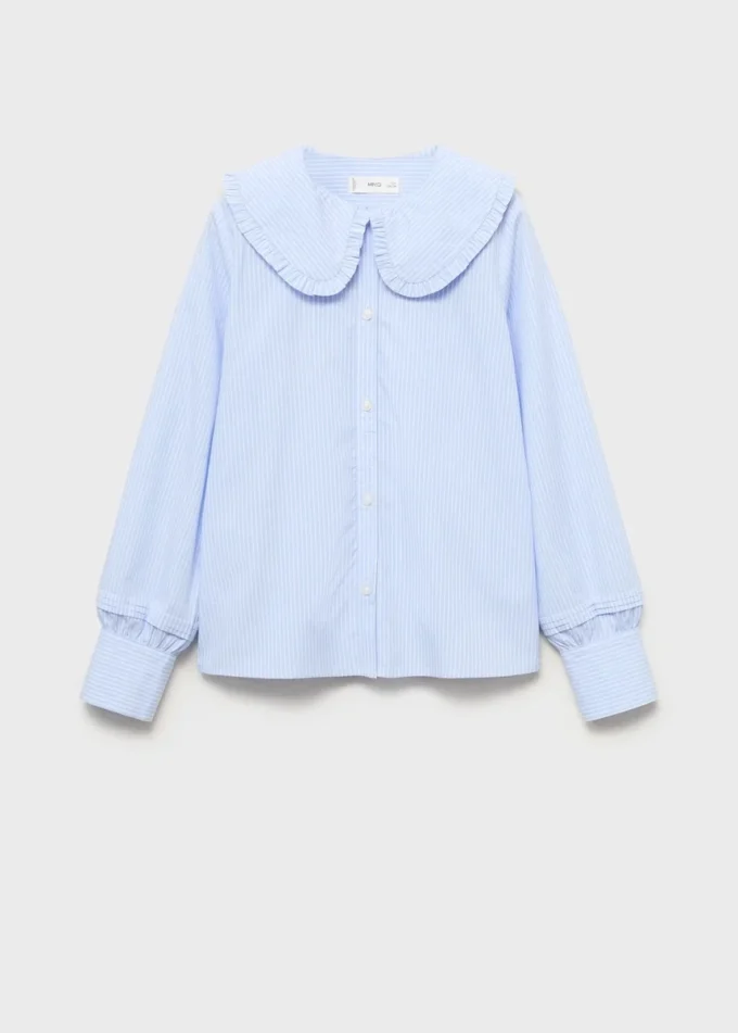 Camicia con doppio colletto alla coreana Camicia con doppio colletto alla coreana