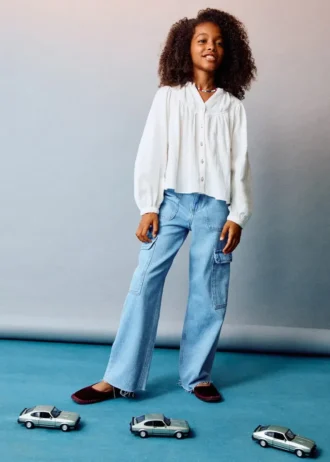 Camicia con maniche a sbuffo