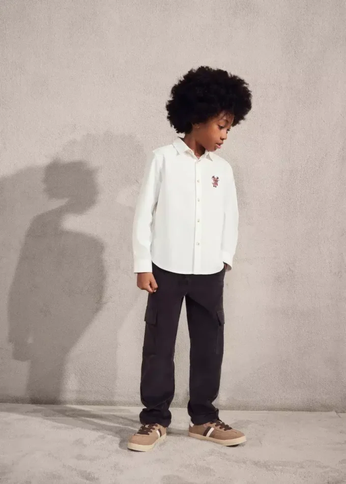 Camicia con ricamo renna