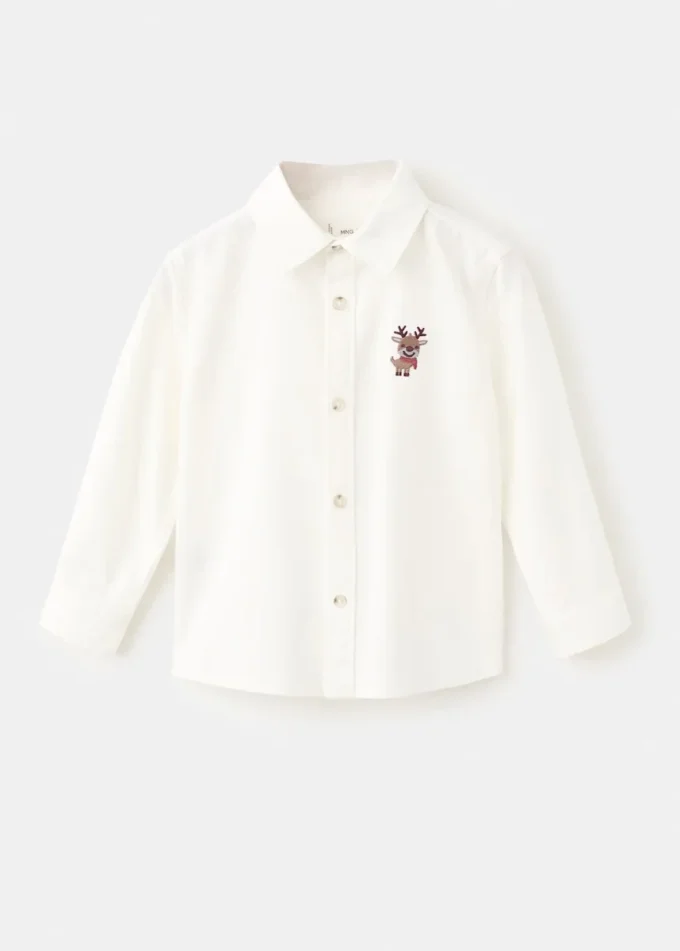 Camicia con ricamo renna