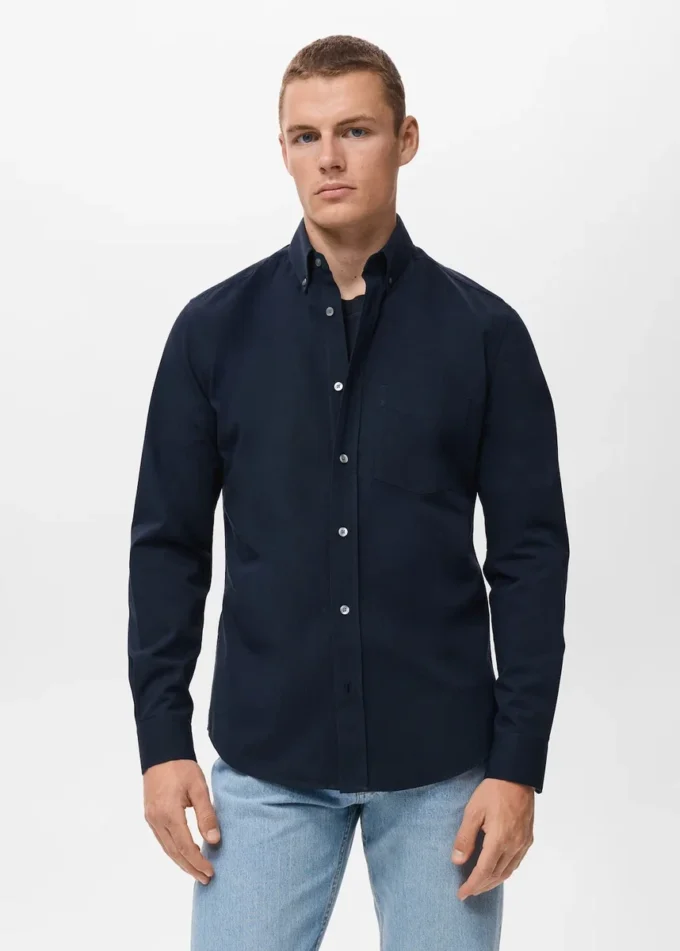 Camicia con taschino, vestibilità regolare, 100% cotone Camicia con taschino, vestibilità regolare, 100% cotone