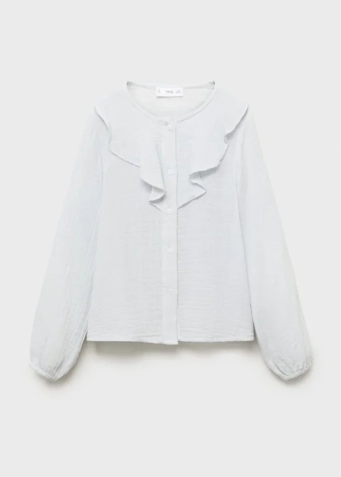 Camicia con volant increspati Camicia con volant increspati