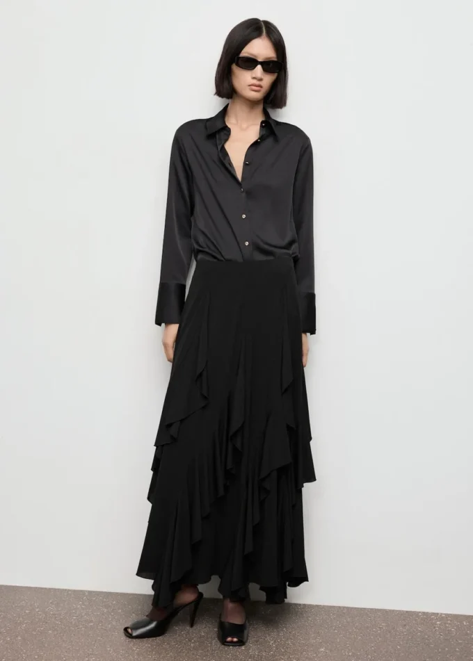 Camicia fluida con finitura satinata Camicia fluida con finitura satinata