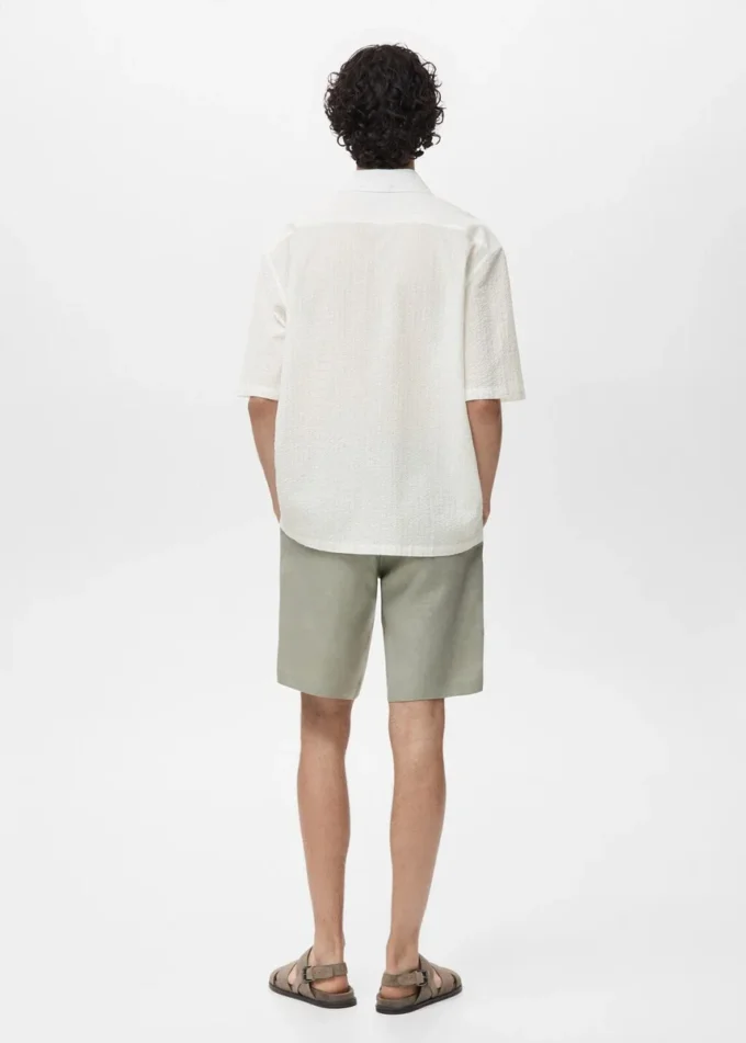 Camicia gessata effetto stropicciato Camicia gessata effetto stropicciato