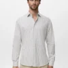 Camicia in cotone a righe vestibilità regolare Camicia in cotone a righe vestibilità regolare