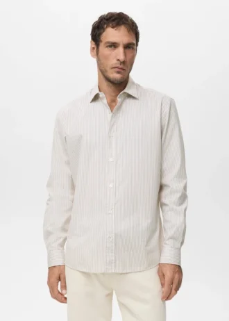 Camicia in cotone a righe vestibilità regolare