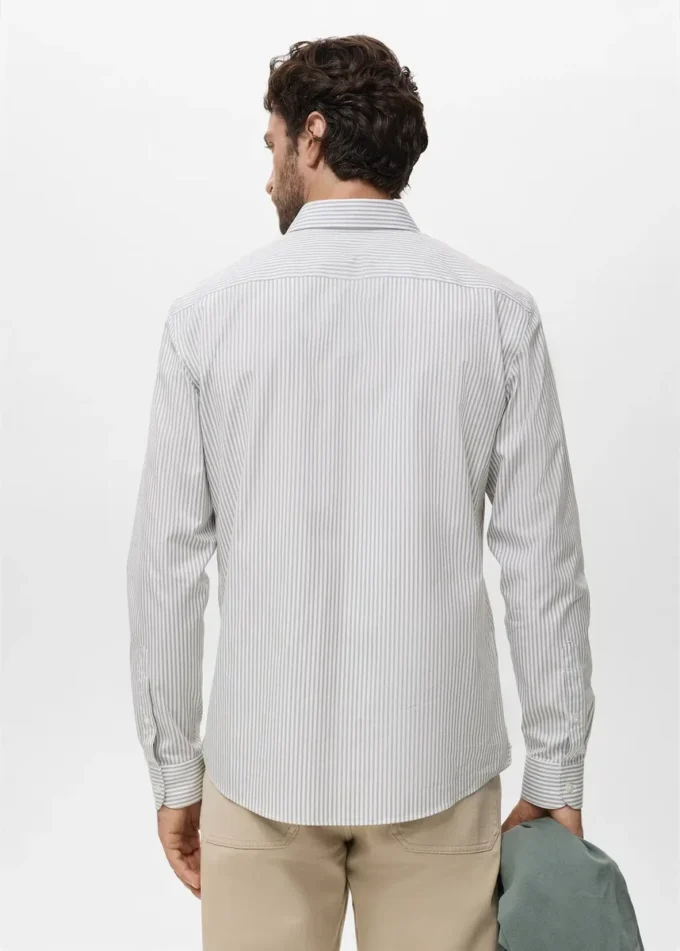 Camicia in cotone a righe vestibilità regolare Camicia in cotone a righe vestibilità regolare