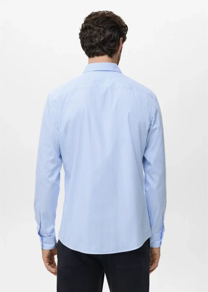 Camicia in cotone a righe vestibilità regolare Camicia in cotone a righe vestibilità regolare