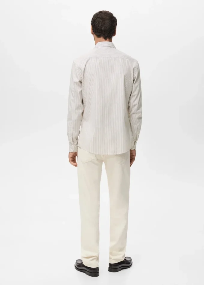 Camicia in cotone a righe vestibilità regolare Camicia in cotone a righe vestibilità regolare