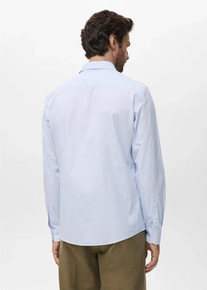 Camicia in cotone a righe vestibilità regolare Camicia in cotone a righe vestibilità regolare