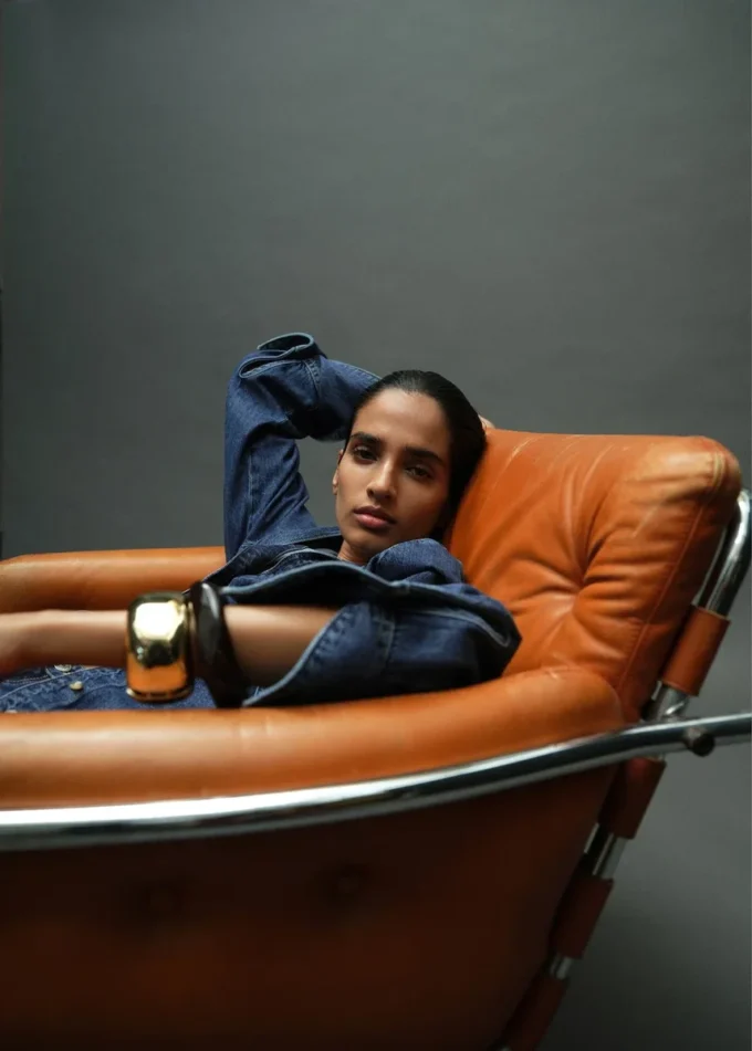 Camicia in denim con fiocco Camicia in denim con fiocco