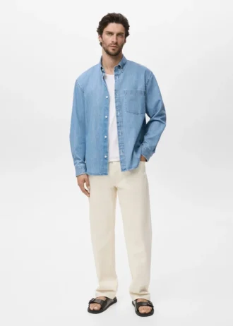 Camicia in denim con tasca