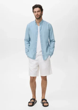 Camicia in denim vestibilità regolare Camicia in denim vestibilità regolare