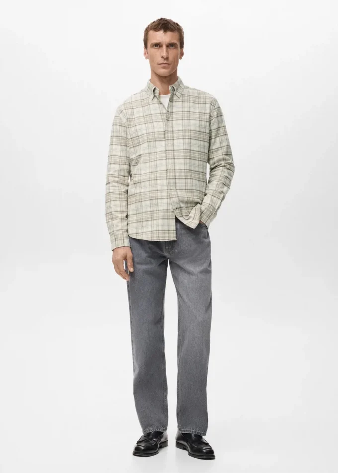 Camicia in flanella a quadri vestibilità regolare