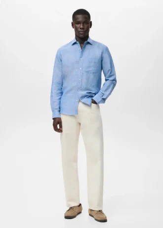 Camicia in lino con tasche