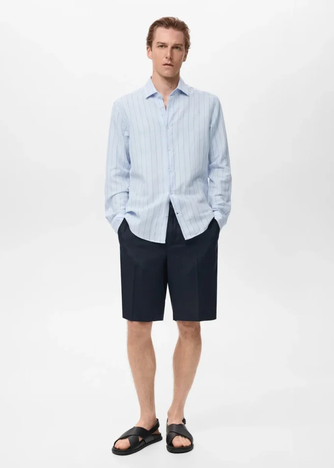 Camicia in lino gessato Camicia in lino gessato