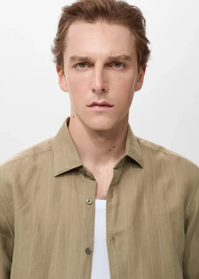 Camicia in lino gessato Camicia in lino gessato