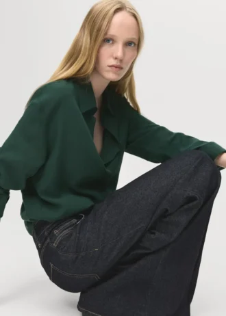 Camicia in lyocell con bottoni nascosti