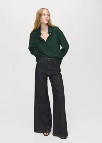 Camicia in lyocell con bottoni nascosti