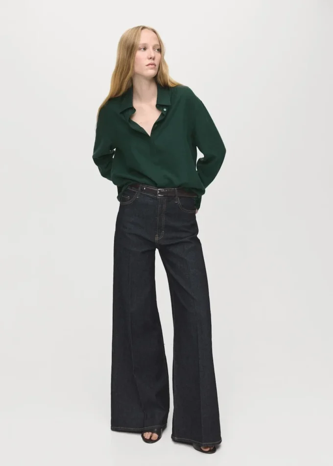 Camicia in lyocell con bottoni nascosti Camicia in lyocell con bottoni nascosti