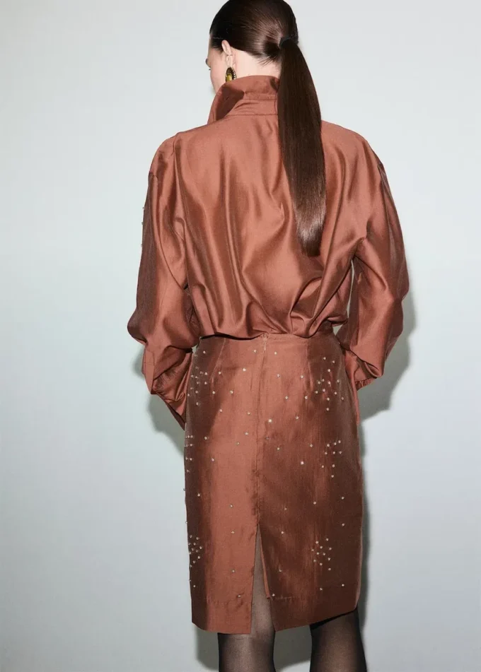 Camicia in lyocell con strass Camicia in lyocell con strass