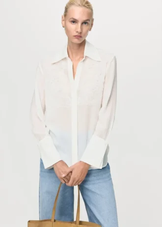 Camicia in lyocell con toppe Camicia in lyocell con toppe