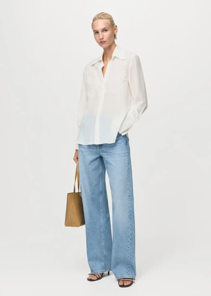 Camicia in lyocell con toppe Camicia in lyocell con toppe