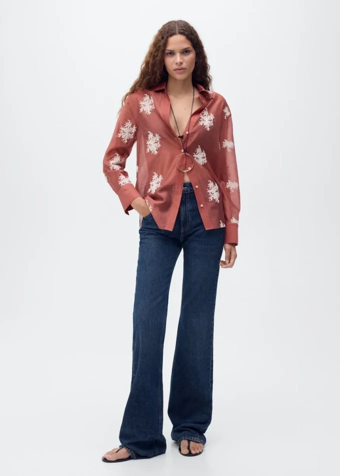 Camicia in lyocell ricamata Camicia in lyocell ricamata