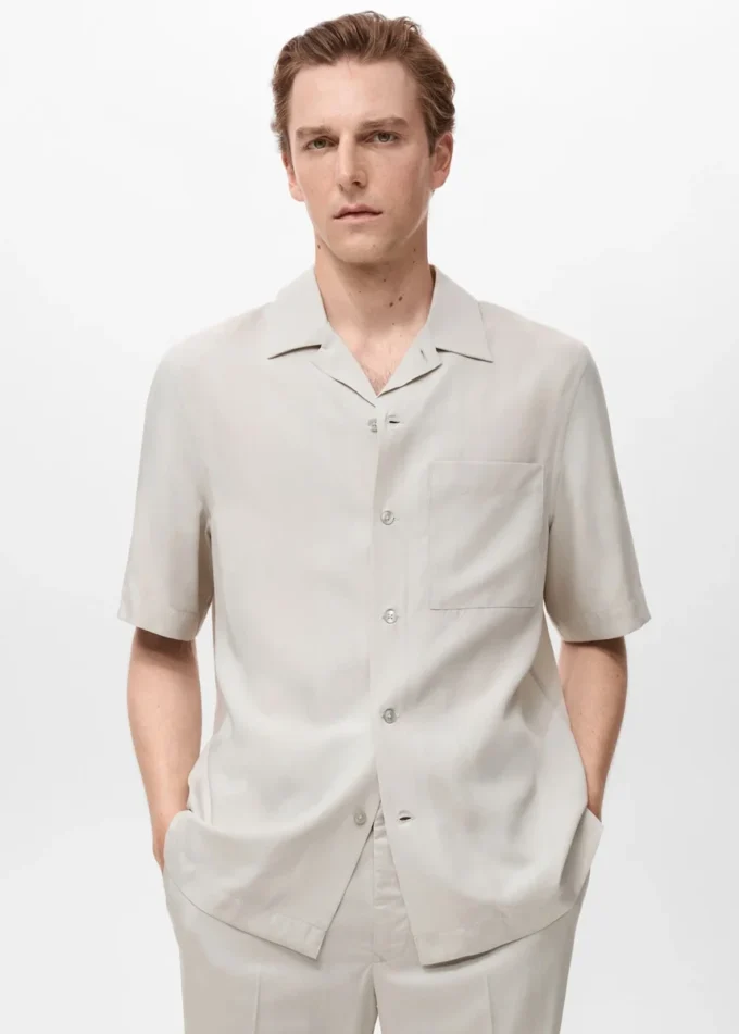 Camicia in lyocell vestibilità regolare Camicia in lyocell vestibilità regolare