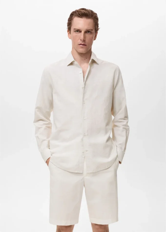 Camicia in misto cotone e lino Camicia in misto cotone e lino