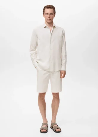 Camicia in misto cotone e lino