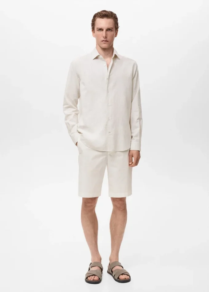 Camicia in misto cotone e lino Camicia in misto cotone e lino