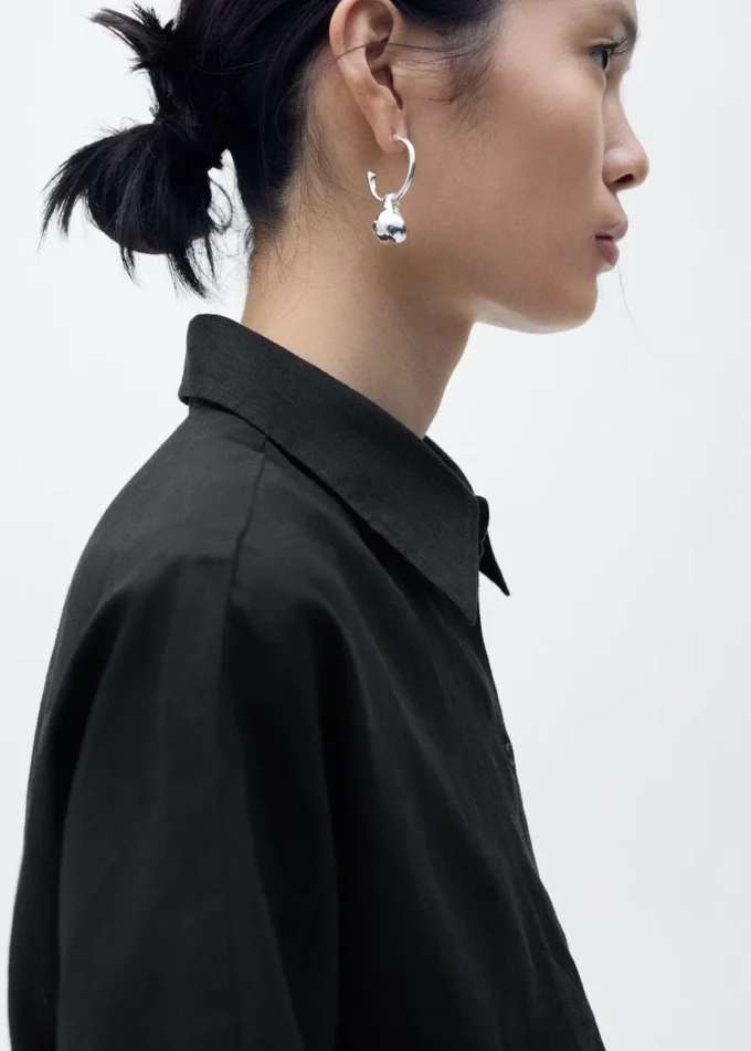 Camicia in misto lino a maniche corte Camicia in misto lino a maniche corte