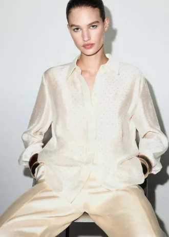 Camicia in raso con strass Camicia in raso con strass