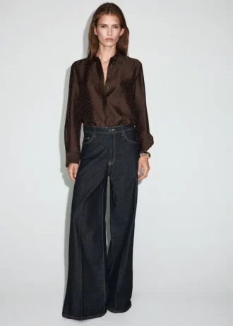 Camicia in raso con strass Camicia in raso con strass